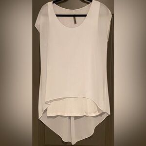 Italian White Layered Blouse Tank Top Women's Sz unknown